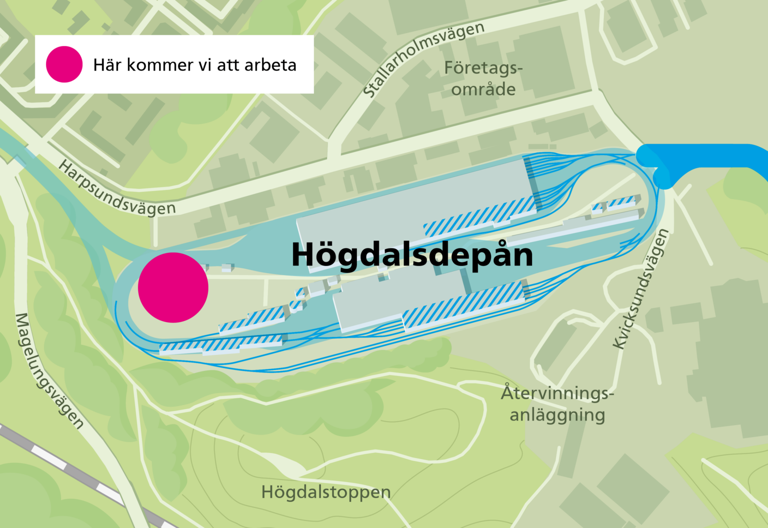 Utbyggd Depå I Högdalen - Nya Tunnelbanan