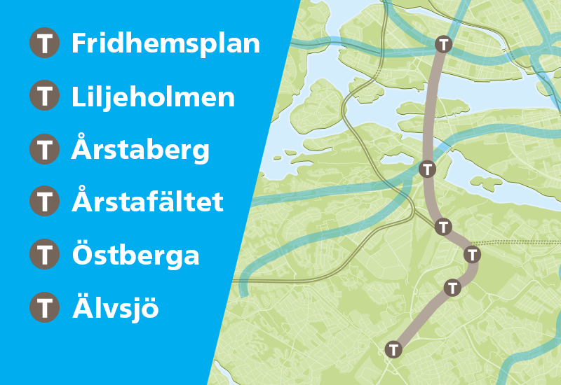 Tunnelbanan till Älvsjö får sex stationer
