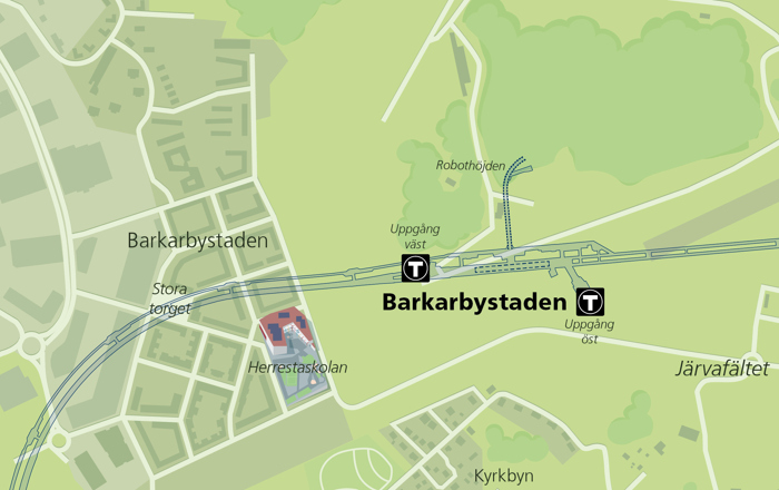 Karta över Barkabystaden