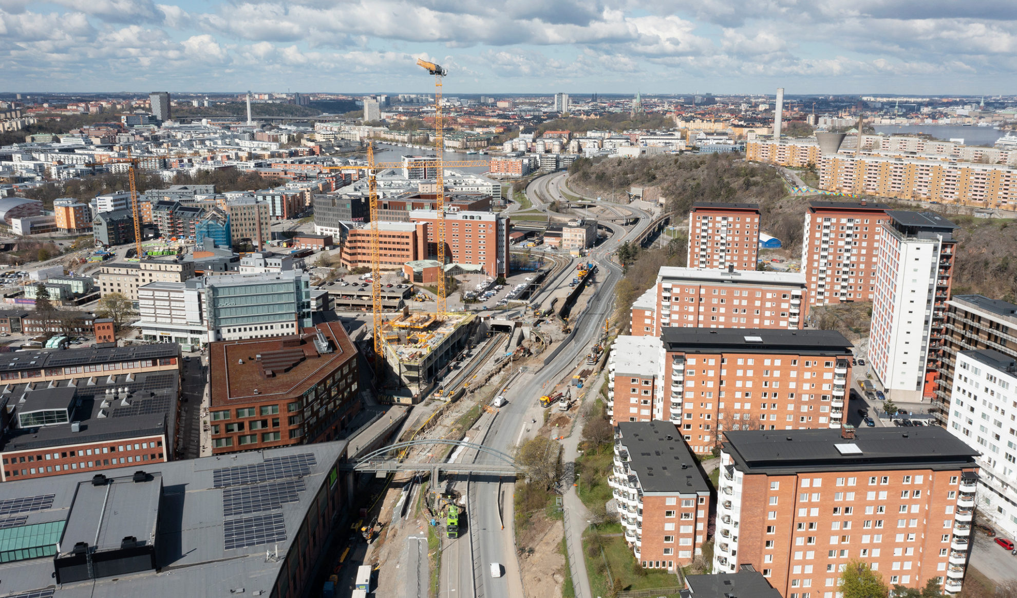 Se Framtida Knutpunkten Vid Tunnelbanans Station Sickla