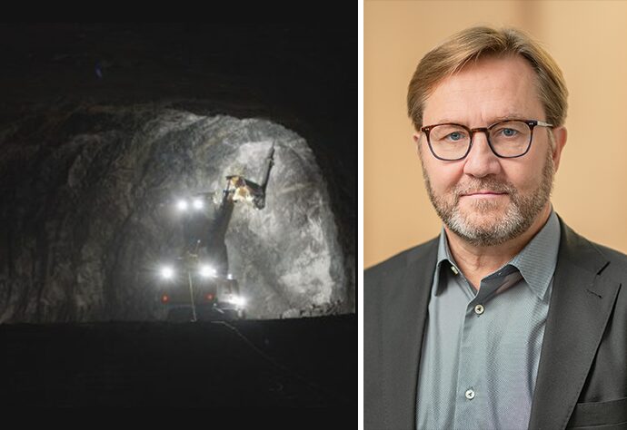 en tunnel med en maskin och en man, avdelningschef Jörgen Niklasson