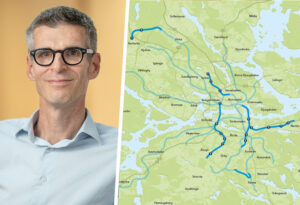 a man with glasses and a map