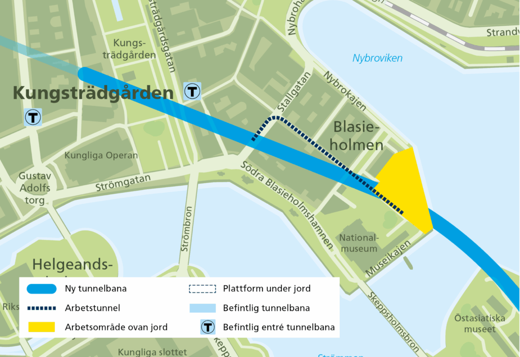 Karta över Kungsträdgården och Blasieholmen