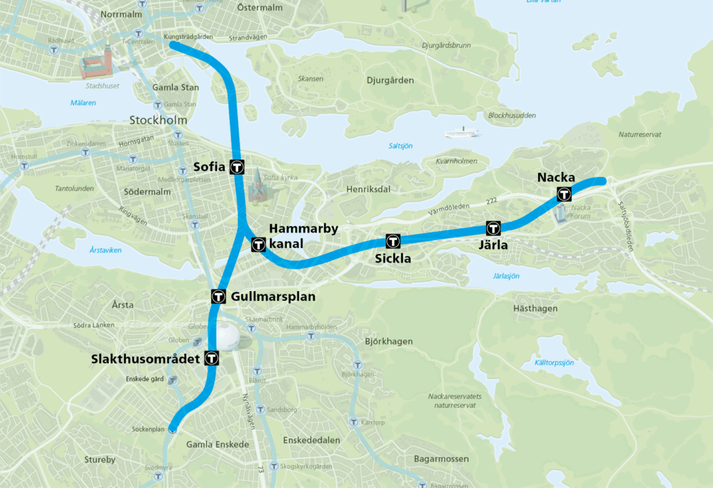 Tunnlar och nya stationer på en karta.