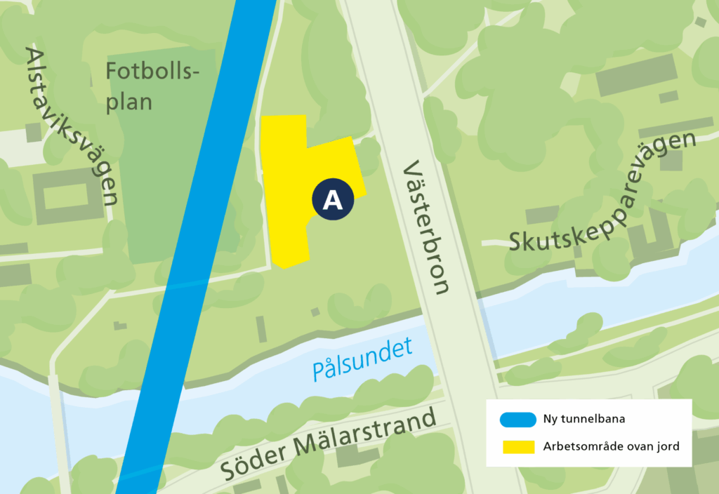 Arbetsområden Långholmen Gul linje